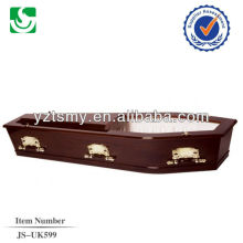 satin interior wood handles half open coffin